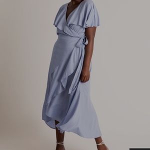 Flare Sleeve Wrap Dress